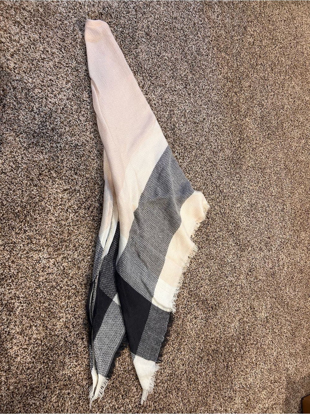 Neutral Colorblock Scarf - Pink, Gray, Black